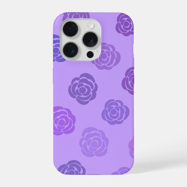 Capa de telefone com padrão de rosa roxa (Verso)