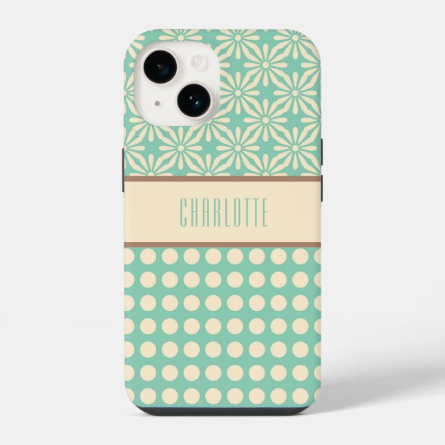 Capa de Telefone com Pontos e Flores Personalizado (Verso)