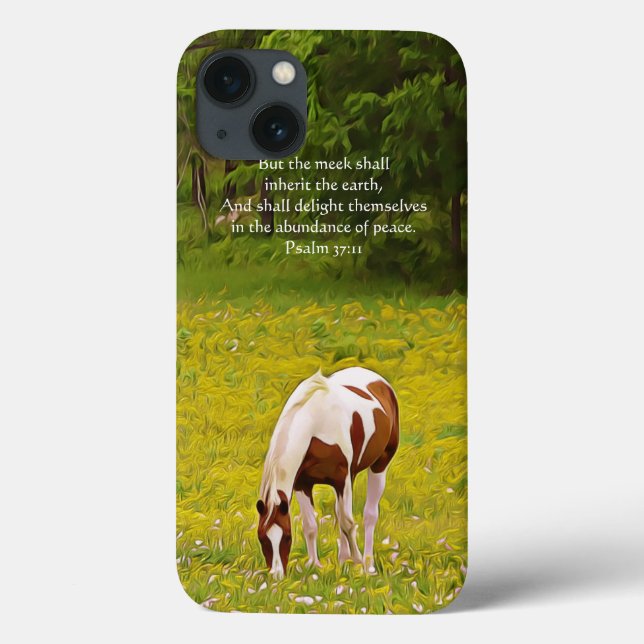 Capa de telefone com versículo da Bíblia do Cavalo (Verso)