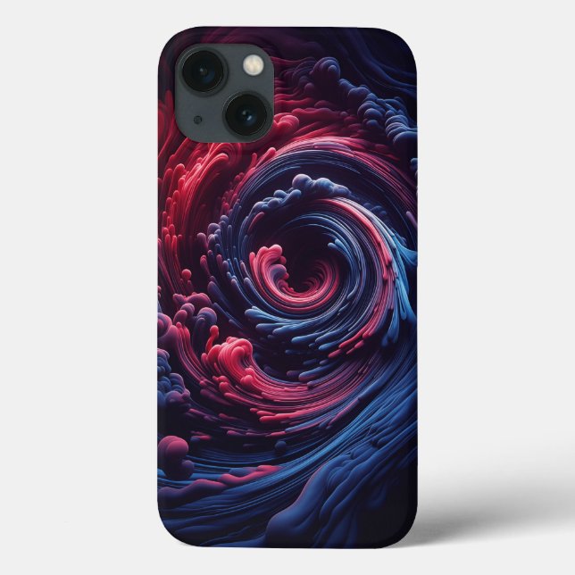 Capa de Telefone com Vórtice de Fluido 3D Abstrato (Verso)