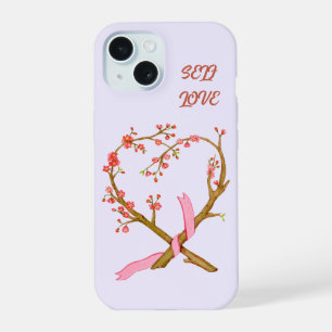 Capa de Telefone Coração de Flor de Cerejeira Amor