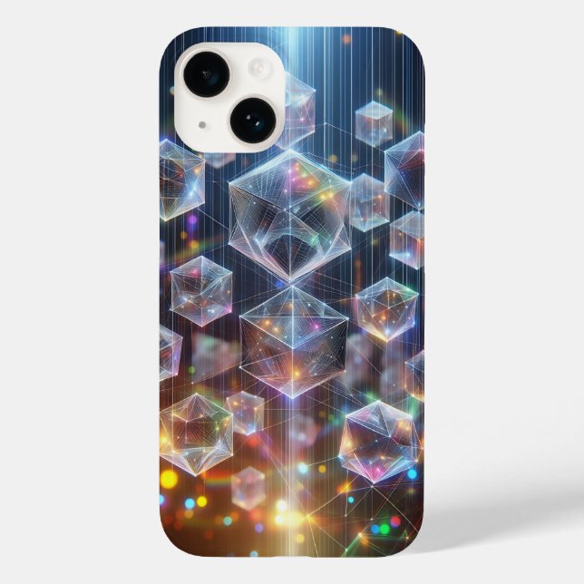 Capa de telefone cubos geométricos cibernéticos br (Verso)