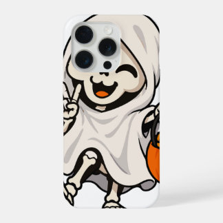 Capa de telefone Cute Ghost Skeleton Peace Sign Ha