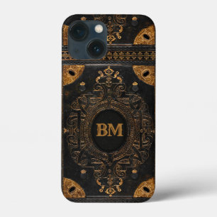 Capa de telefone de aparência antiga com seu monog