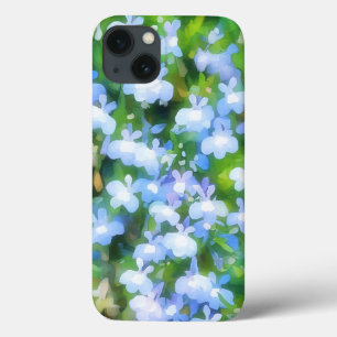 Capa de telefone de Arte do Jardim de Flor Azul Do