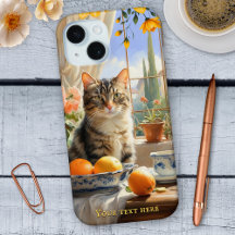 Capa de telefone de arte em italiano Tabby Cat