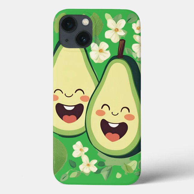 Capa de telefone de Casal Avocado | Funny Kawaii F (Verso)