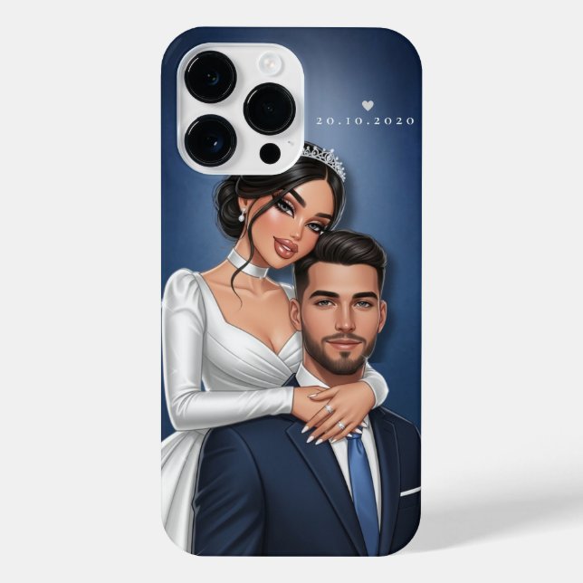 Capa de telefone de Casal de Casamento Personaliza (Verso)