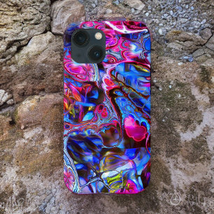 Capa de telefone de Case mate azul vívida e rosa