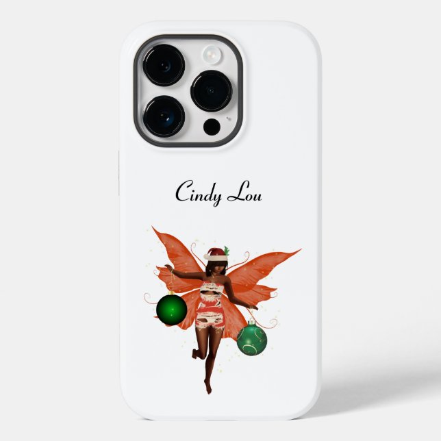 Capa de telefone de Células de Fada de Natal Afro- (Verso)