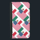 Capa de telefone de Design de Bandeiras mexicanas<br><div class="desc">Design de padrão das bandeiras mexicana e americana lado a lado. Excelente para mexicanos,  nômadas digitais,  etc.</div>