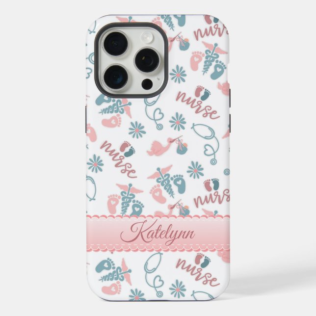 Capa de Telefone de Enfermeira de Bebê Personaliza (Verso)