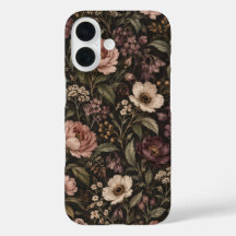 Capa de telefone de flor silvestre vintage tempera