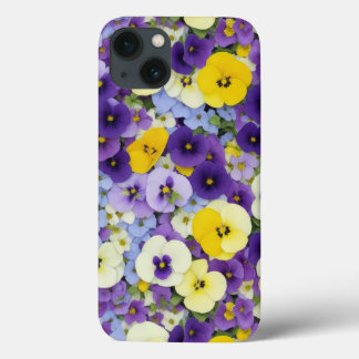 Capa de telefone de Flores Púrpuras e Amarelas
