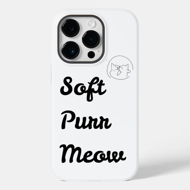Capa de telefone de gato minimalista "Miau ronrona (Verso)