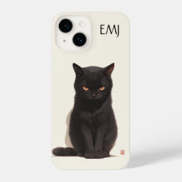 Capa de telefone de Gato Negro | Personalizável