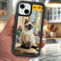 Capa de telefone de Gatos Siameses pintada