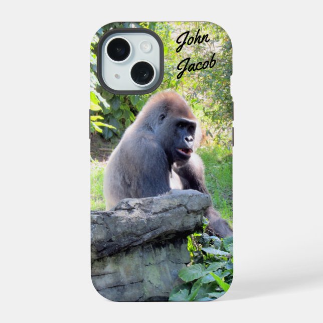 Capa de telefone de gorila Silverback personalizad (Verso)