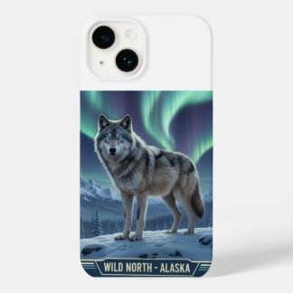 Capa de telefone de lobo 🐺 🌌 | Norte Lights Art 