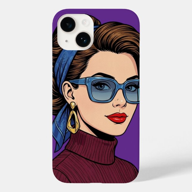 Capa de telefone de mulher Retro Pop Art (Verso)