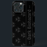 Capa de telefone de Padrão de Risco Biológico da c<br><div class="desc">Capa de telefone de células padrão de símbolo de risco biológico em cinzas e preto com campo de texto editável.</div>