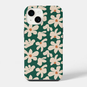 Capa de telefone de padrão floral de margarida sem