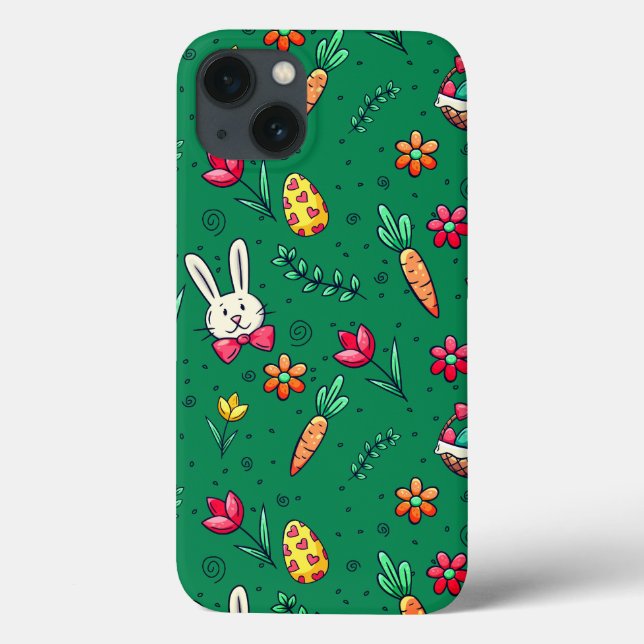 Capa de telefone de padrões de Páscoa verde espanh (Verso)