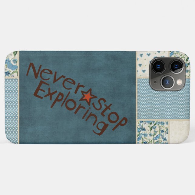 Capa de telefone de patch azul (Verso (horizontal))