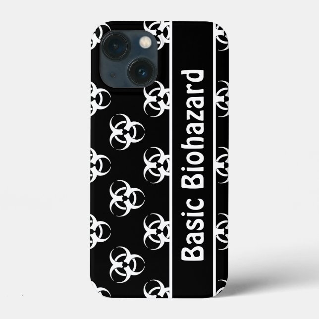 Capa de telefone de Símbolo de Risco Biológico B&W (Verso)