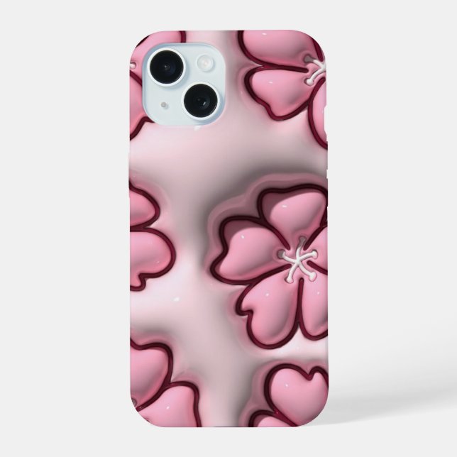 capa de telefone do Flor de Cereja Rosa Pink da Ge (Verso)