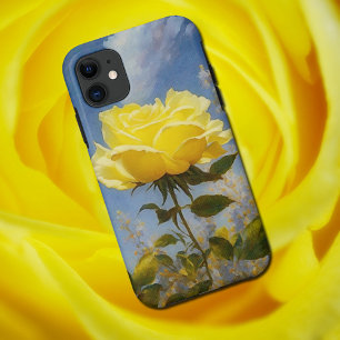 Capa de telefone do Jardim de Arte Amarelo Rosa Fl