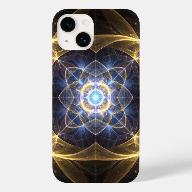 Capa de telefone Dourada azul de energia frágil (Verso)