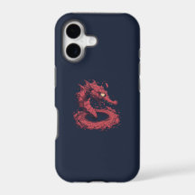 Capa de Telefone Dragão de Água Vermelha