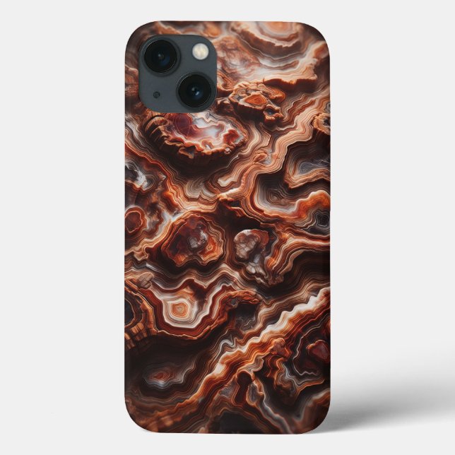 Capa de telefone em camadas de Ágata Flamejante Ab (Verso)