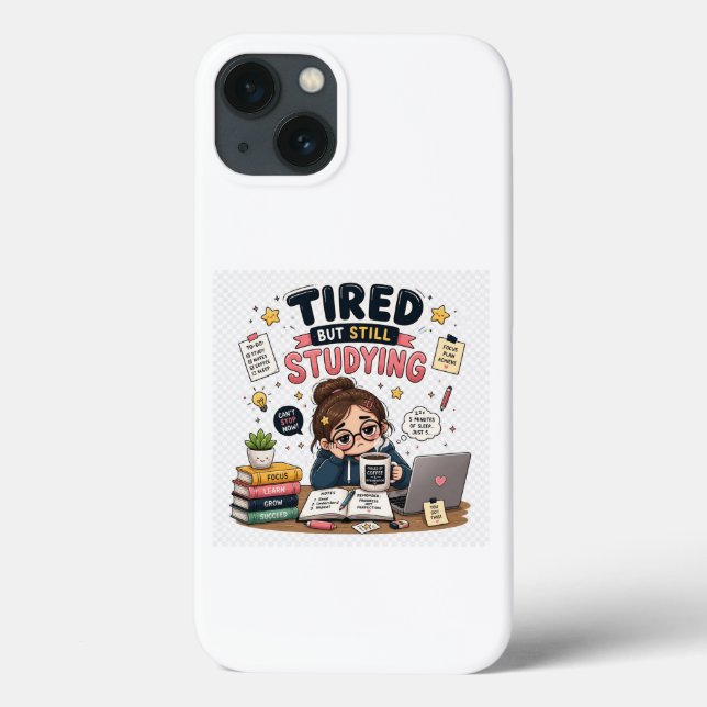 Capa de telefone engraçada para estudante cansado, (Verso)