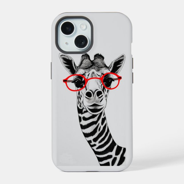 Capa de telefone Engraçado Giraffe (Verso)
