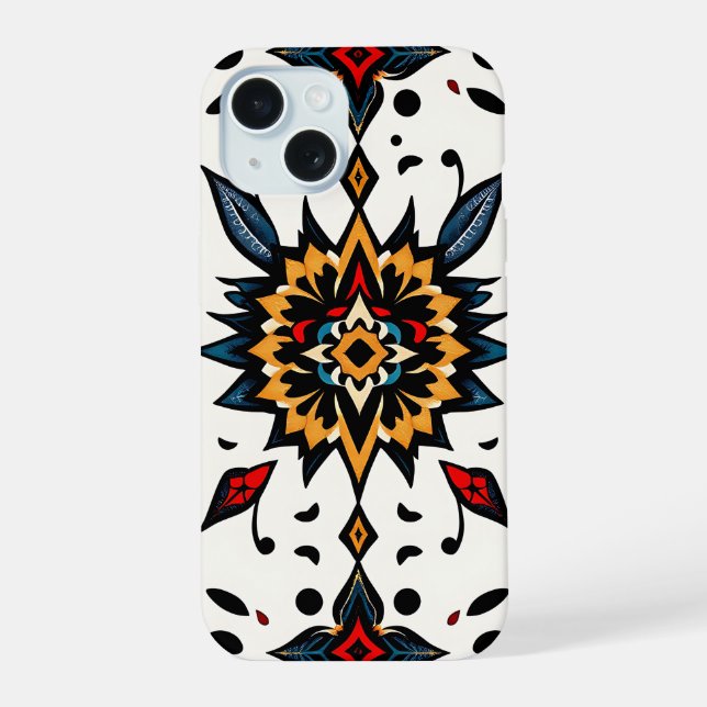 Capa de Telefone Estrela Explosiva Arte Folclórica (Verso)
