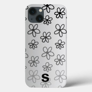 capa de telefone floral branca e negra personaliza