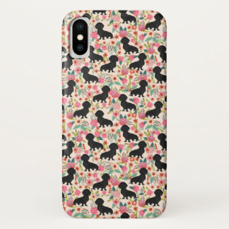 Capa de telefone floral de Doxie - doxie preto -