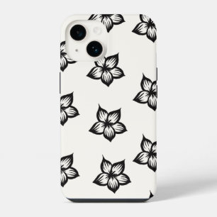 Capa de telefone Floral de Flor Preto&Branco para 