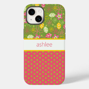 Capa de telefone Floral e Bolinhas Personalizada
