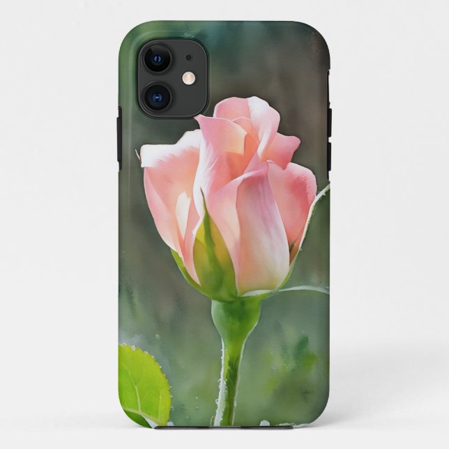 Capa de telefone Floral Flor Cor-de-rosa-claro (Verso)