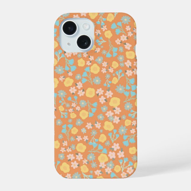 Capa de telefone floral laranja (Verso)