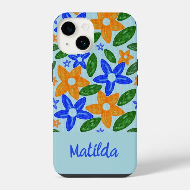 Capa de telefone floral personalizada (Verso)