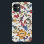 Capa de telefone florentino italiana personalizada<br><div class="desc">Design florentino italiano clássico com um quadro do monograma do ouro.</div>
