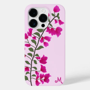 Capa de telefone Fuchsia Pink Bougainvillea Monogr