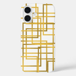 Capa de telefone geométrica dourada de luxo | capa