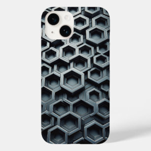 Capa de Telefone Hexágono Metálico 3D Moderna - In