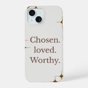 capa de telefone IPhone 15 "Amado Escolhido e Dign