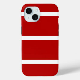 Capa de telefone listrada de vermelho e branco